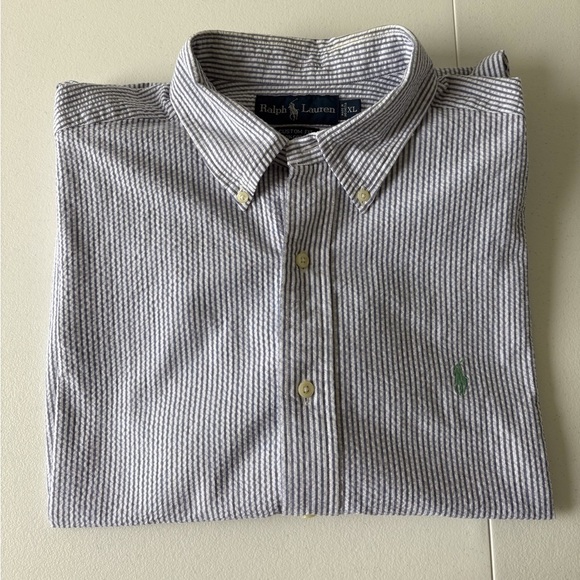 Ralph Lauren Blue Label Other - Ralph Lauren Custom Fit XL 100% Cotton Short Sleeve Seersucker Office Casual